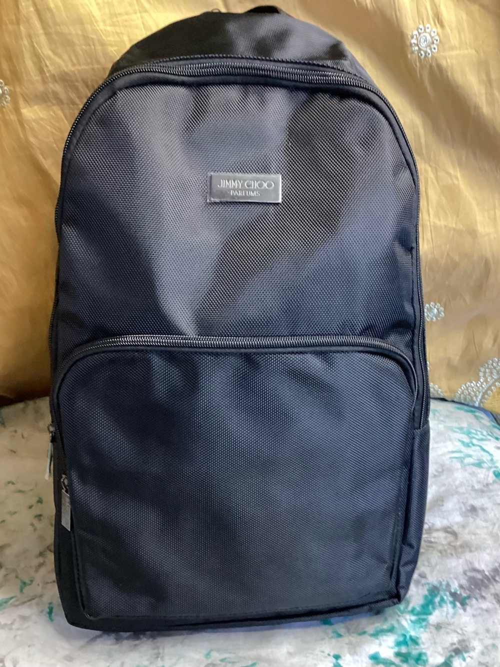Jimmy Choo Parfum Black Backpack with Front Zip Pocket